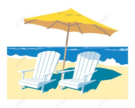 沙滩椅手绘图片