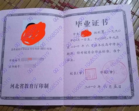 河北省沧州市高中毕业证图片
