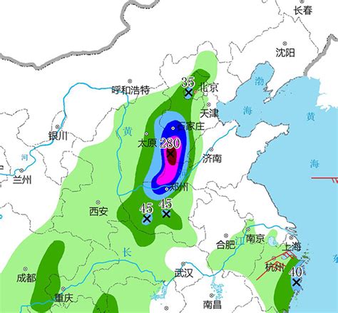 河南8月22日暴雨最新状况分布图