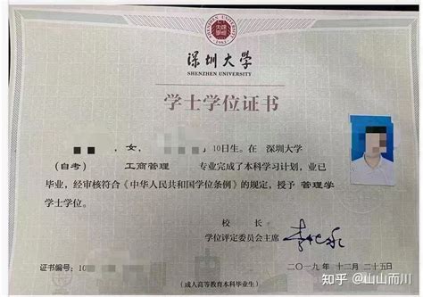 深圳大学自考毕业证照片