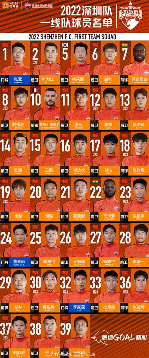 深圳队球员名单2022
