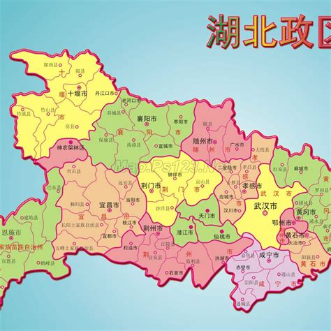 湖北省行政区划图