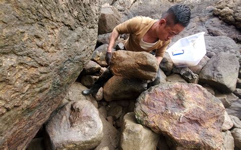 湖南娄底小学生发现巨石