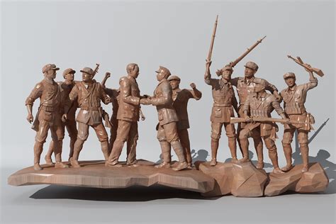 湖南红军人物雕塑建模