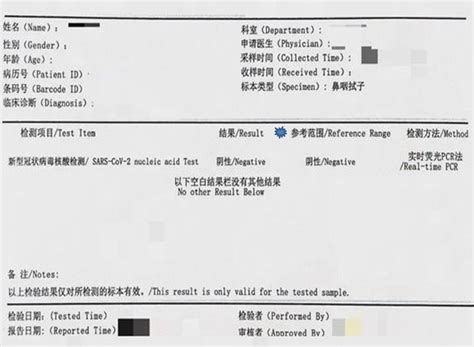 滁州市核酸检测报告单