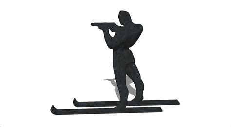 滑雪雕塑模型