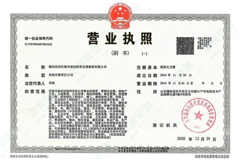 潍坊市营业执照申请流程