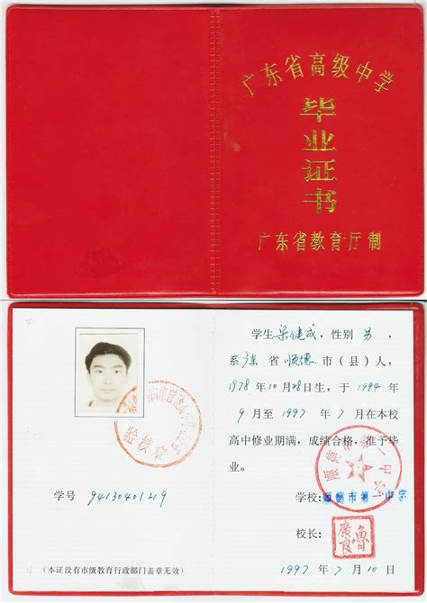 潮州1955毕业证书