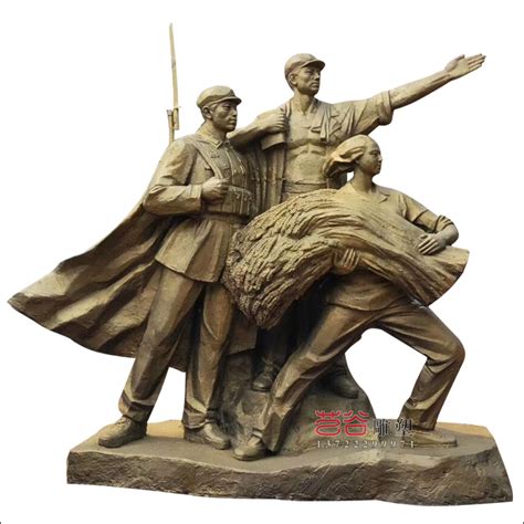 现代红军雕塑图片