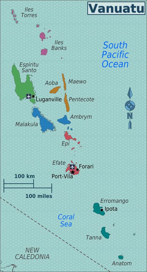 瓦努阿图省分布图