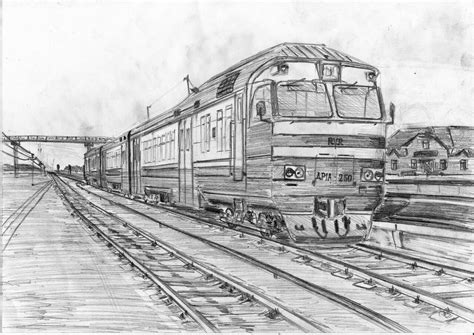 用铅笔画超级简单的火车