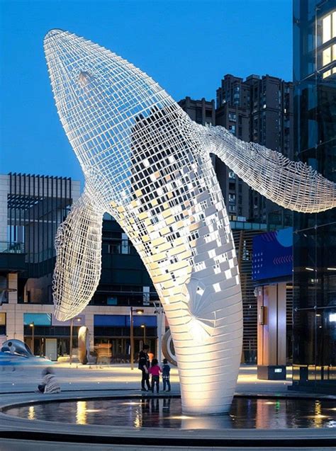石家庄不锈钢城市鲸鱼雕塑