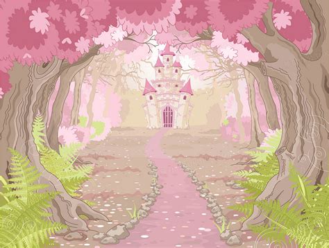 粉色动漫城堡背景图片