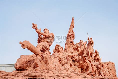红军雕塑背景图片大全