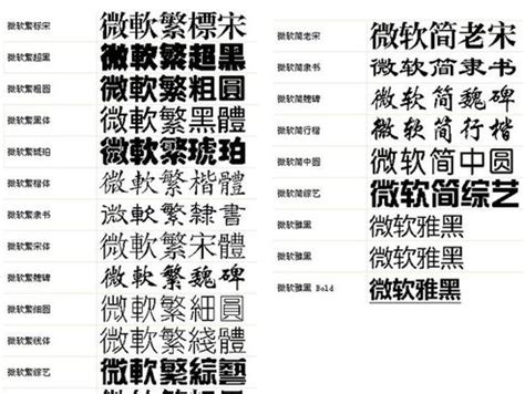 网页设计中文字体大全