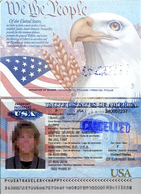 美国护照图片中文解释