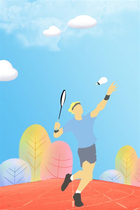 羽毛球运动插画背景素材