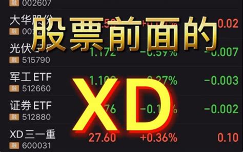 股票里xd是什么意思