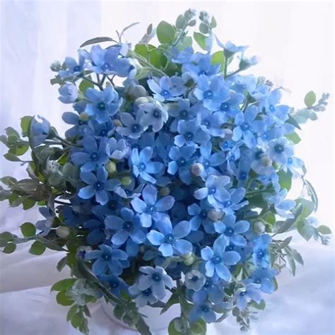 蓝色花的盆景