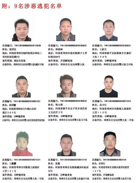 邓州林扒通缉令名单