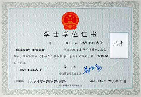 重庆工商大学学士学位证书