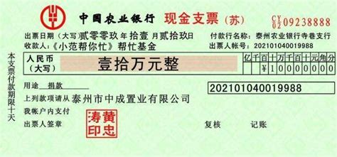 重庆银行现金支票的填写