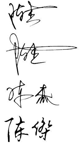 陈杰字的艺术签名