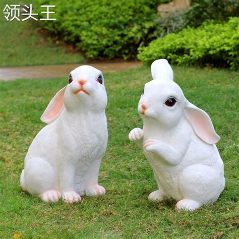 雕塑仿真小白兔子摆件