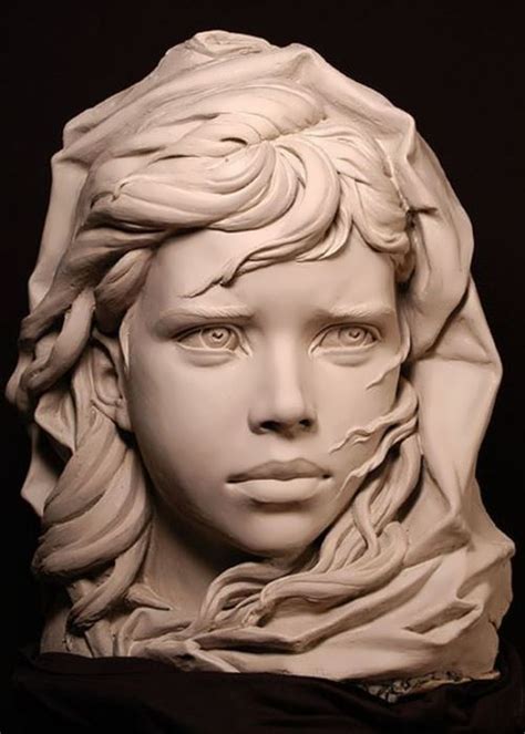 雕塑女生头像图片
