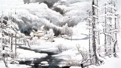 雪落在中国的土地上背景