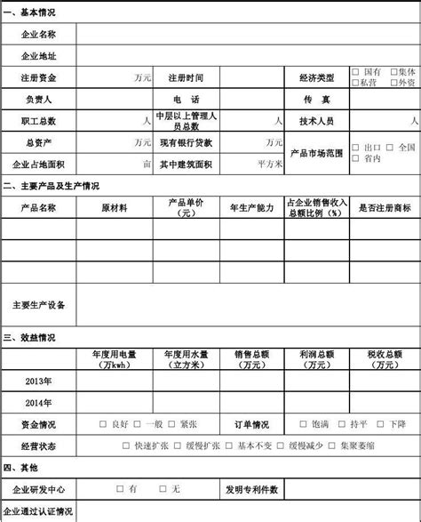 青县代做企业调查表