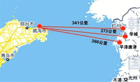 青岛到仁川地图