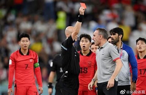 韩国主教练被红牌罚下
