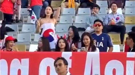 韩国球迷现场助威震撼视频