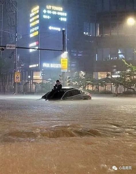 韩国首尔暴雨引发洪灾