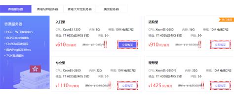 香港服务器价格一览表