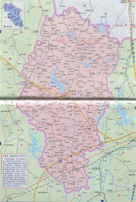 黄陂新洲红安三县地图