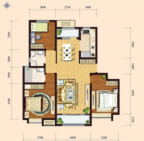 110平三室二厅二卫平面方案