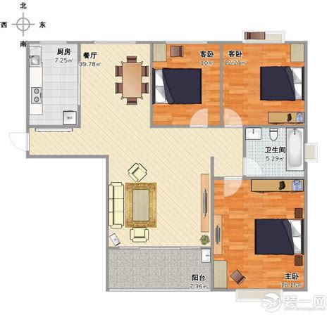 110平米三室一厅设计图