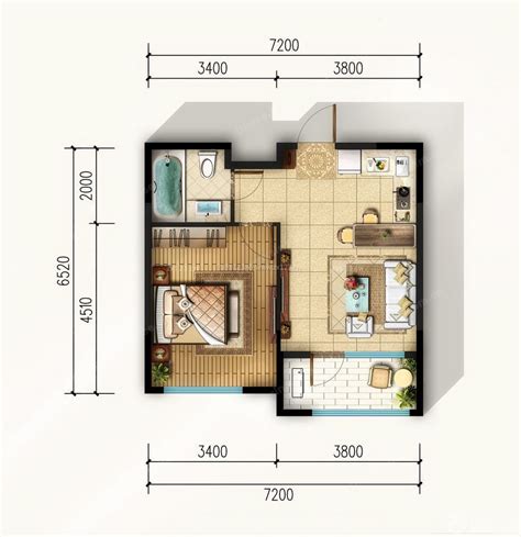 40平一室一厅设计图