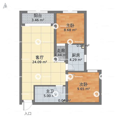 60平米两室一厅一厨一卫设计图