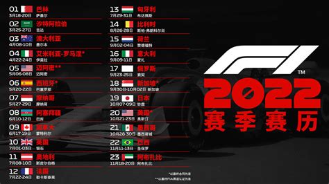 f1赛车2022赛程表