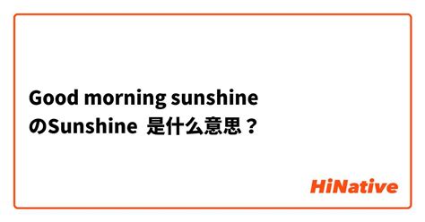 sunshine是什么意思中文